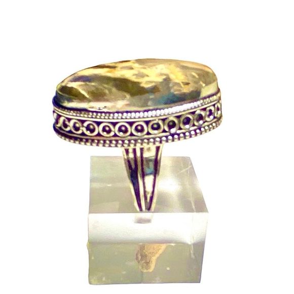 Jasper Gemstone in a Handcrafted Vintage-Look 925 Stamped Ring (8) - Picture 6 of 8